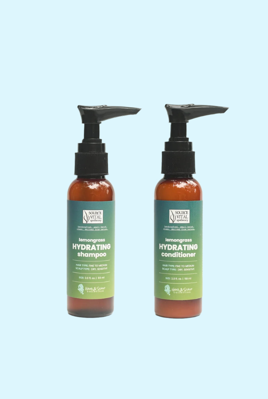 Lemongrass Hydrating Shampoo & Conditioner Set - Travel