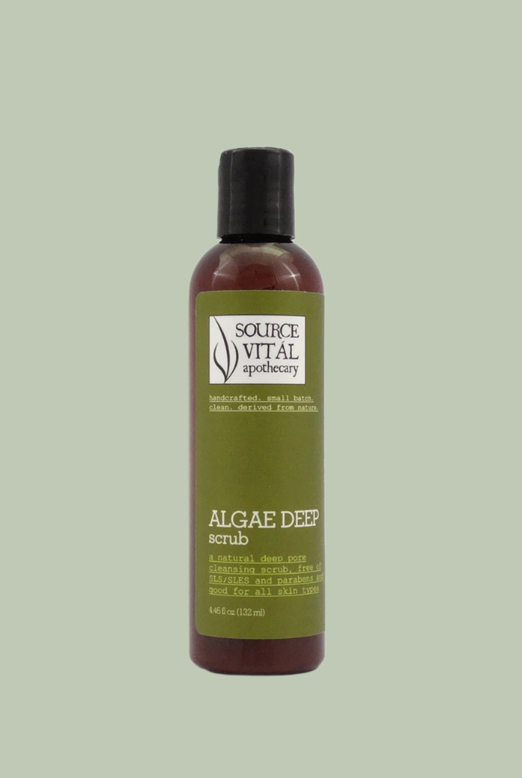 Natural Seaweed Cleanser & Exfoliant, Algae Deep Scrub - Made with Algae Powder, Rosehip Seed Powder, Essential Oils, and Bentonite & Kaolin Clays