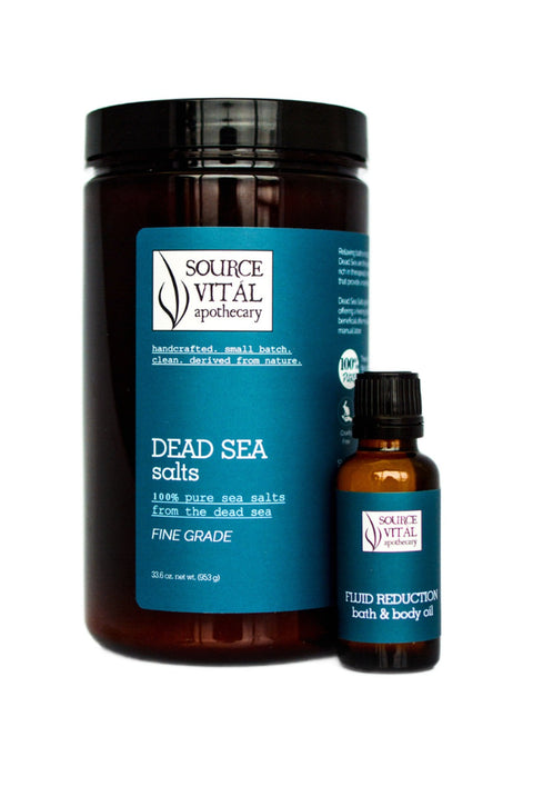 Bath Salts + Bath & Body Oil Duo for Fluid Reduction and Bloating