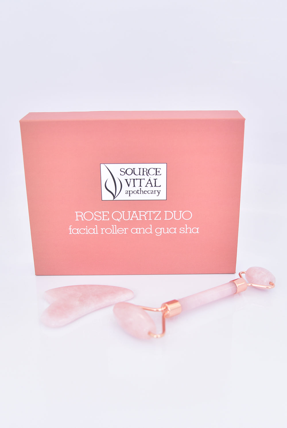 Source Vital Apothecary Rose Quartz Facial Roller and Gua Sha Tools