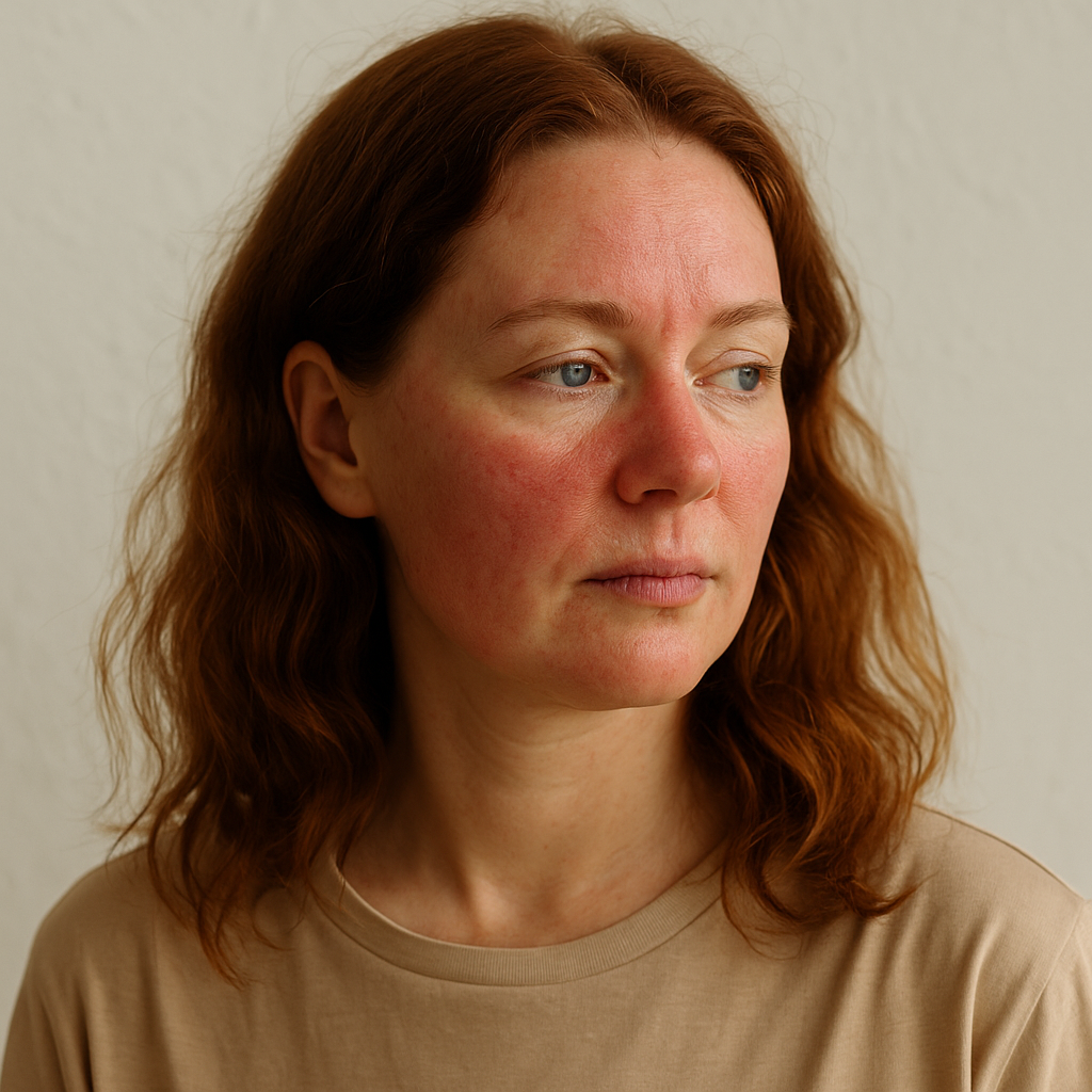 Woman with Inflamed skin