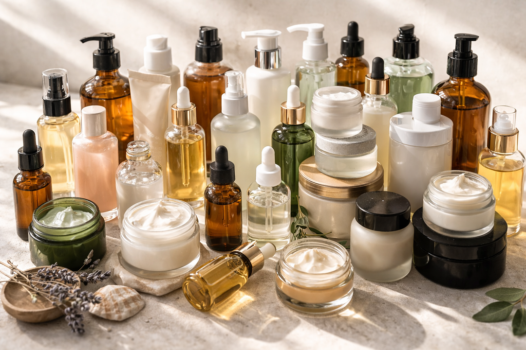 Various Bottles and Jars in Excess