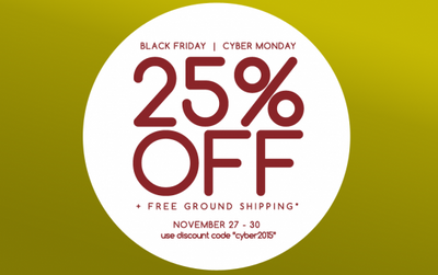 Make Holiday Gifting Easy with Super Cyber Savings - Get 25% Off Now Through Monday, November 30th