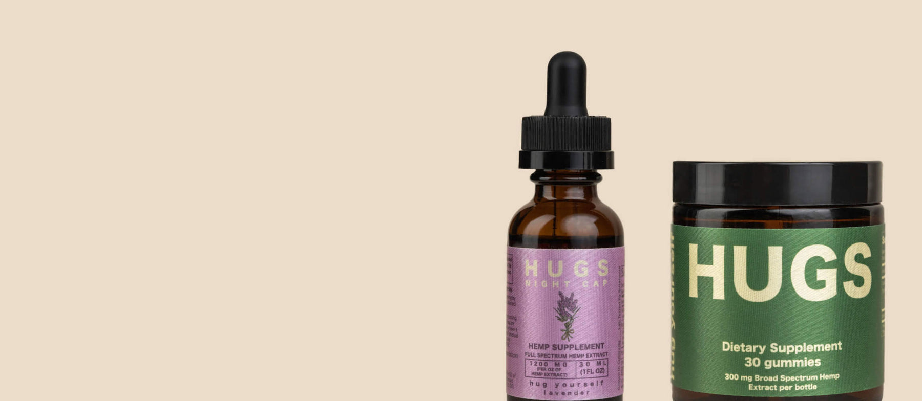 HUGS CBD Products - Night Cap and Gummies - Available in Houston