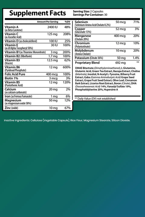 Neuro Nutrio Mental, Brain, and Focus Nutritional Supplement