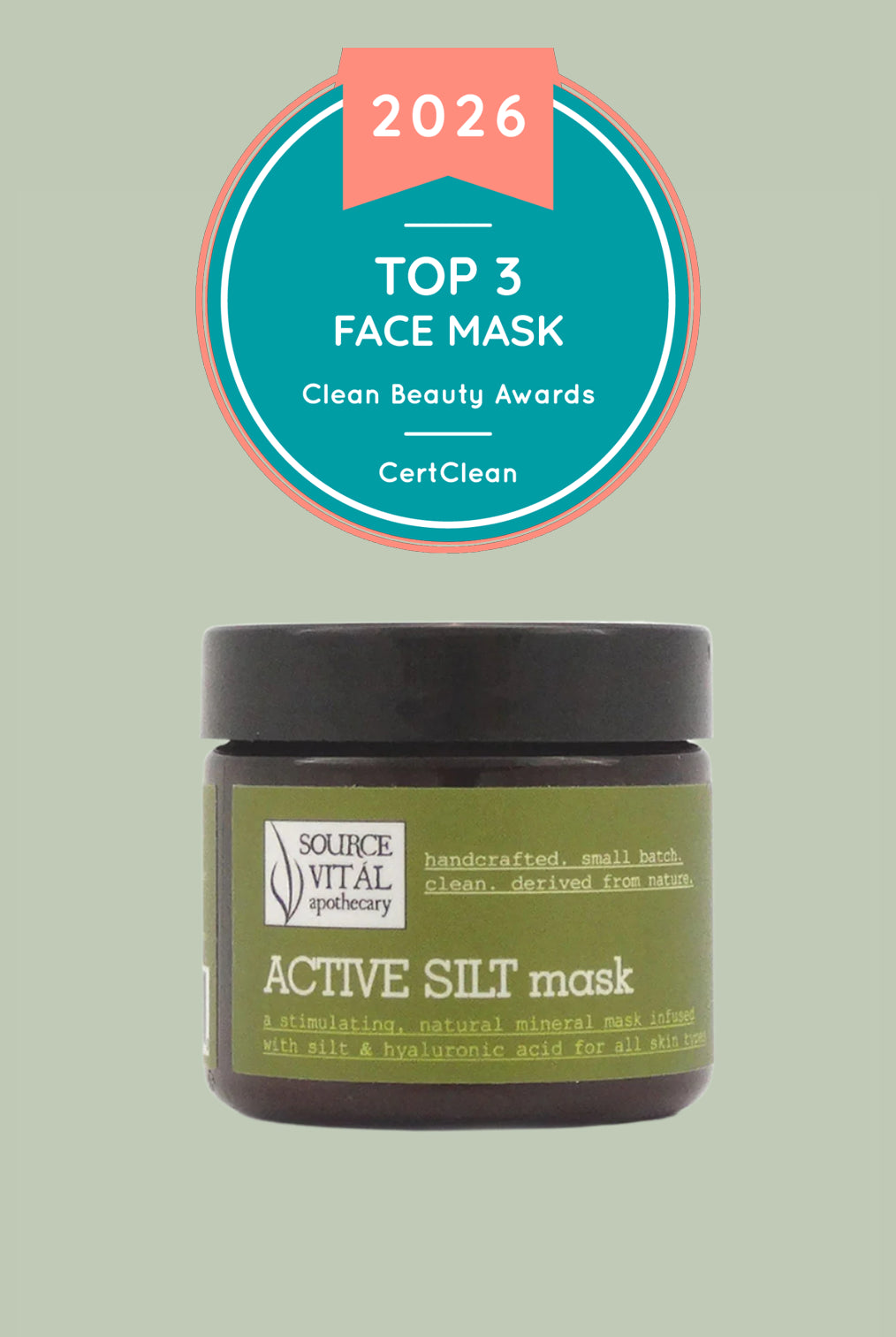 Award Winning Active Silt Mask - Natural, Clean Facial Mask