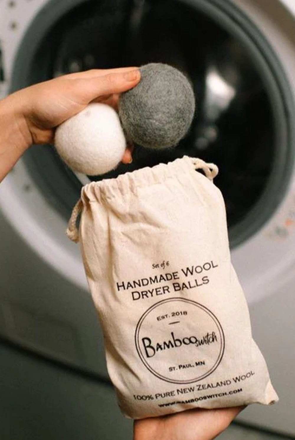 Organic Wool Dryer Balls by Bamboo Switch (6/Pack)