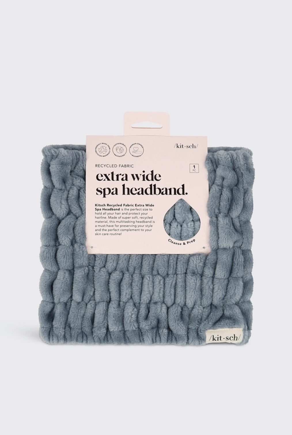 Kitsch Extra Wide Spa Headband - Misty Blue