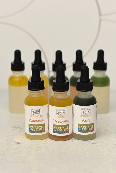 Natural and Organic Customized, Personalized Facial Serum Cocktail