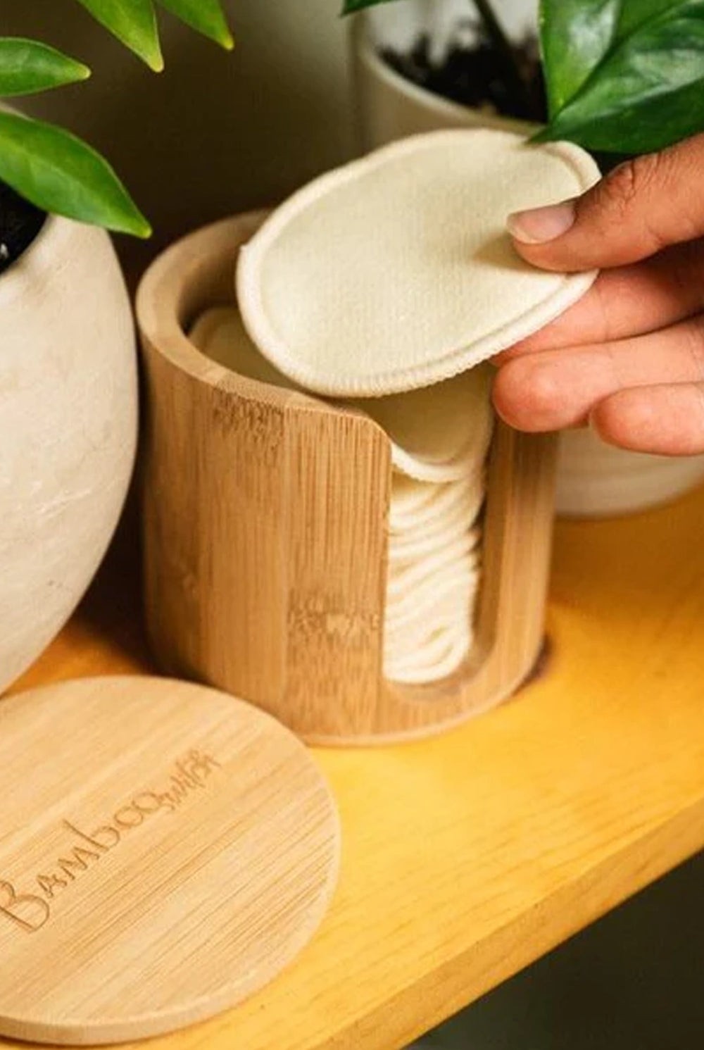 Reusable Bamboo Facial Rounds with Holder