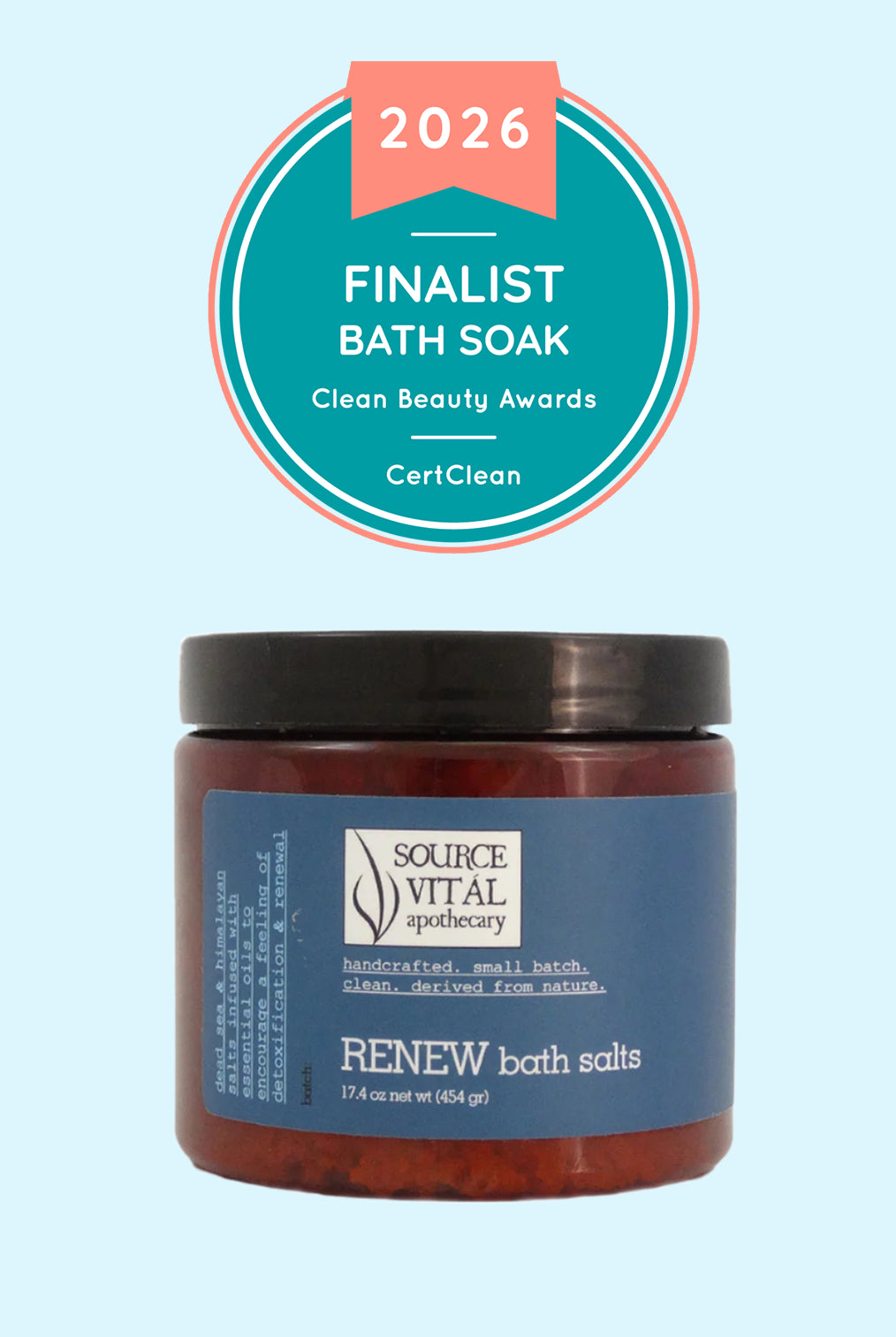 Natural and Pure Renew Bath Salts for Detoxification & Weight Control Programs