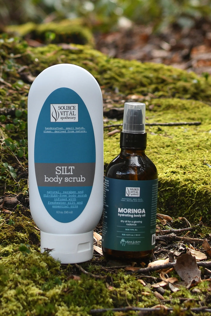 Silt Body Scrub and Moringa Hydrating Body Oil