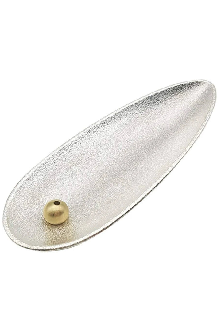 Silver Leaf-Shaped Copper Incense Holder