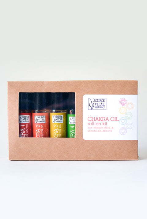 Chakra Oil Roll-on Kit, includes all 7 Chakra Essential Oil Blends