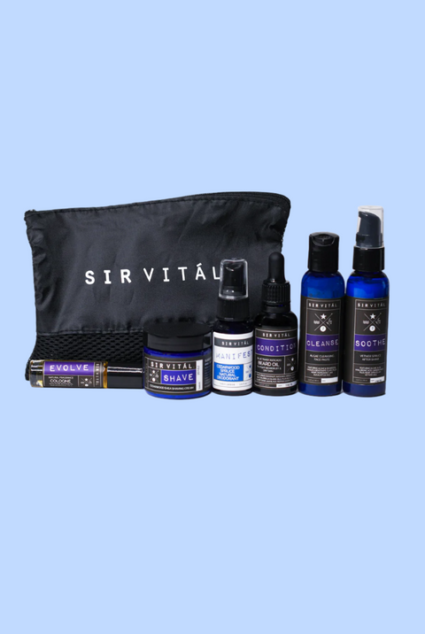 Sir Vital Men's Grooming, Skin Care, and Shaving Kit