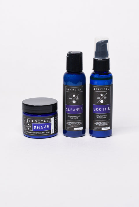 Sir Vital Gift Set Trio with CLEANSE, SHAVE, and SOOTHE