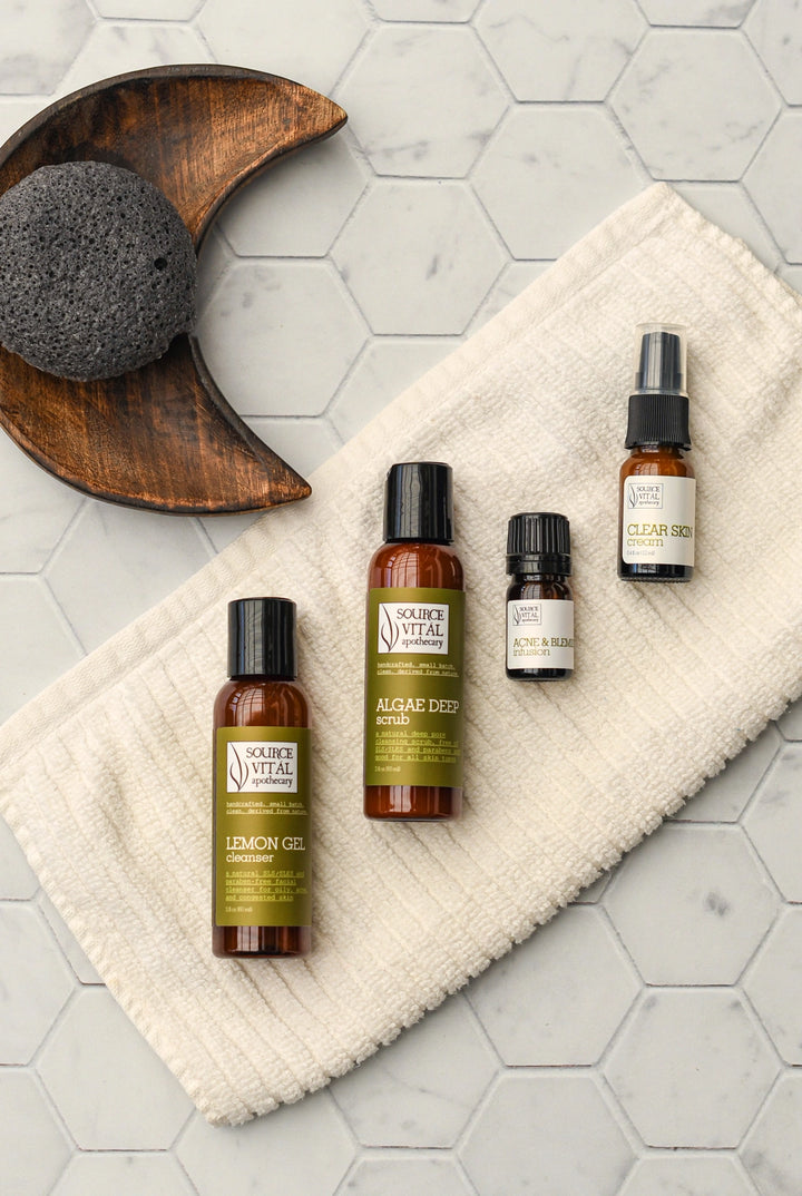 Acne Starter Kit for Blemished and Oily Skin - 4 Product Travel Kit
