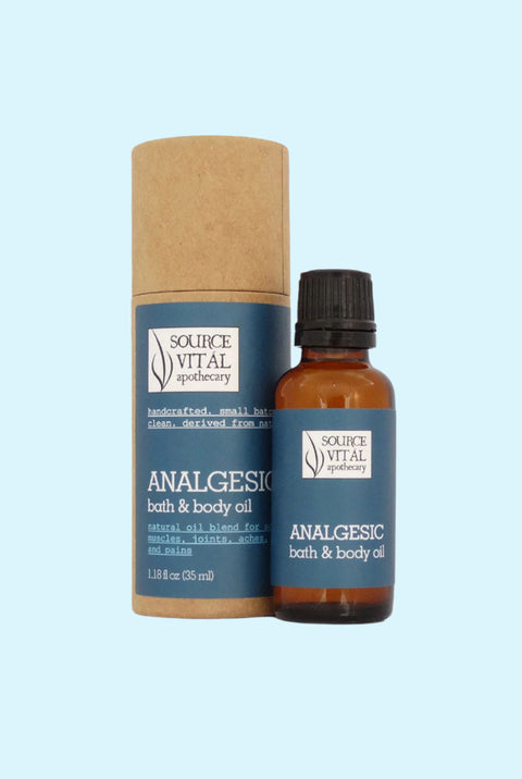 Analgesic Natural Bath & Body Oil For When You Have Sore Muscles & Joints