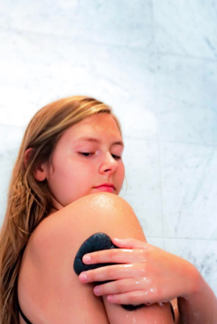 Get clean and exfoliated with this Konjac Charcoal Body Sponge