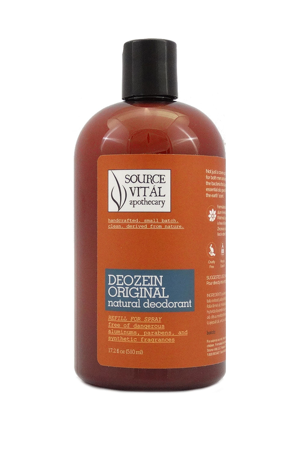 Natural, "Woodsy" Scented Deodorant Spray Refill, free of Dangerous Aluminums