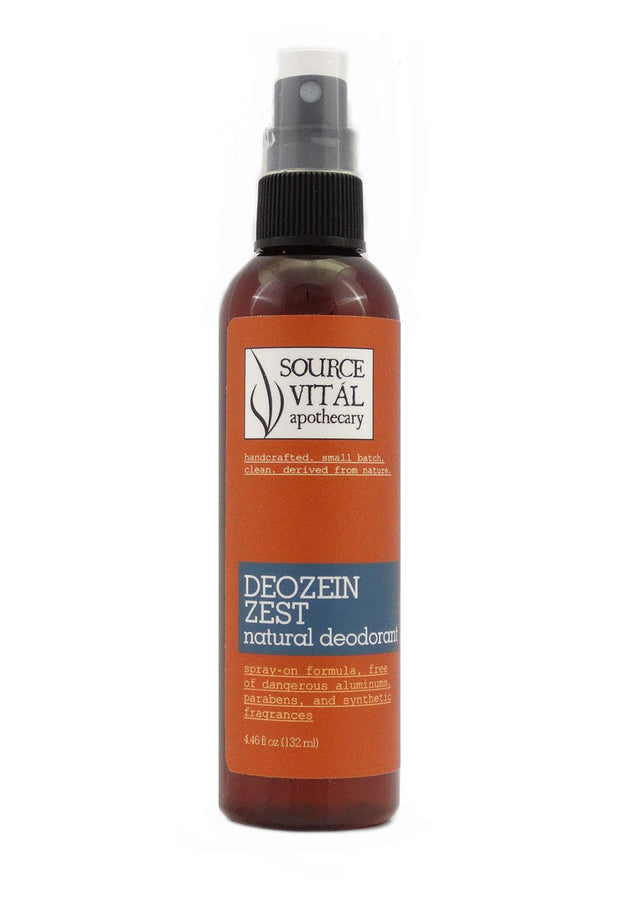 Deozein Natural Deodorant - Zest Spray Formula - Dangerous Aluminum Free