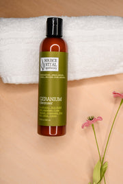 Geranium Cleanser, Natural Geranium-Infused, Gentle Facial Wash