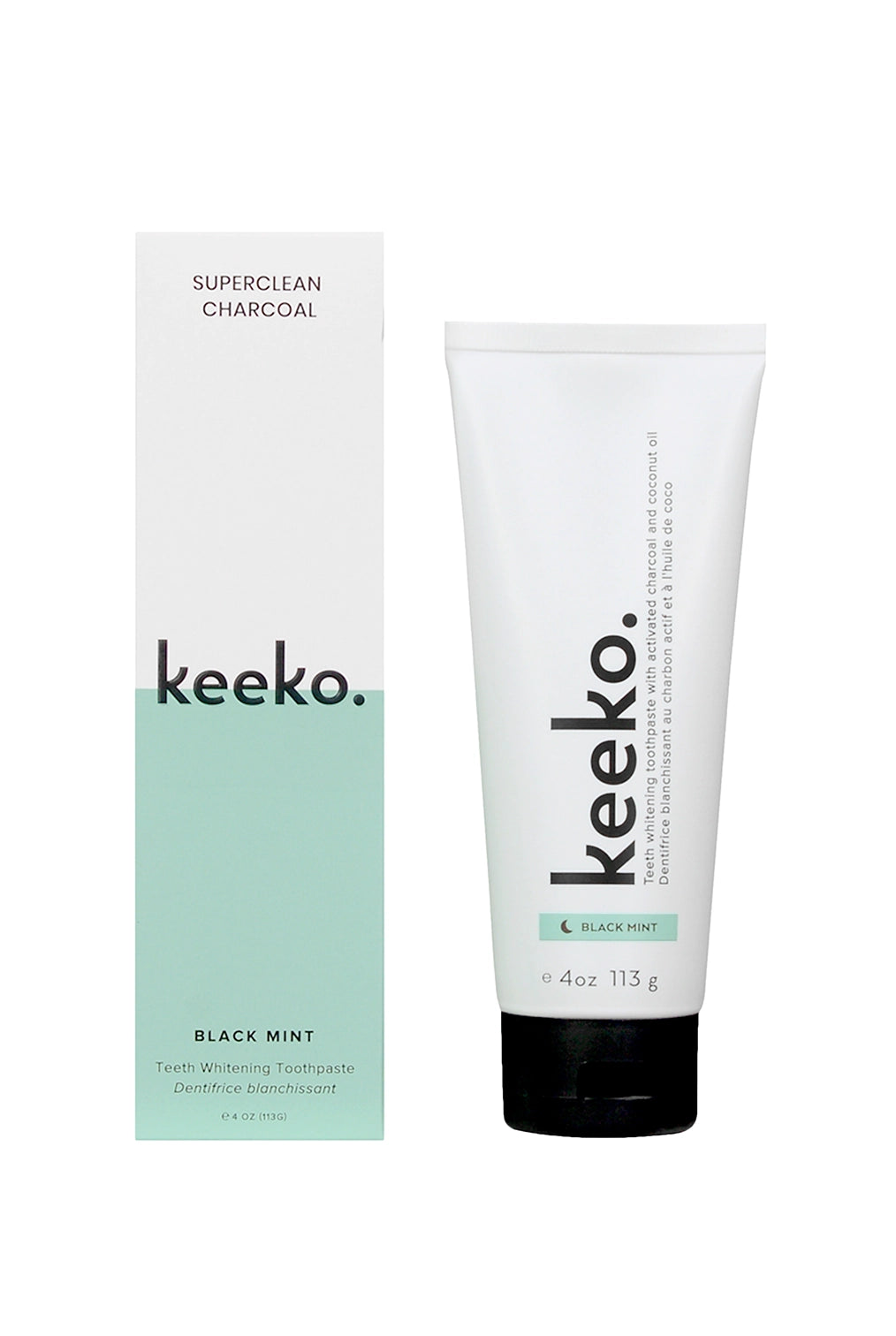 Charcoal, Vegan, and Natural Whitening Toothpaste  - Super Clean by Keeko