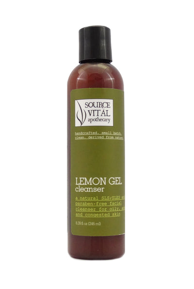 Natural Lemon Gel Facial Cleanser for Acne, Congested, Oily Skin