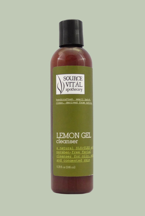 Natural Lemon Gel Facial Cleanser for Acne, Congested, Oily Skin