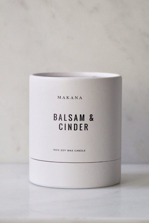 Seasonal evergreen scented 100% soy wax candle by Makana
