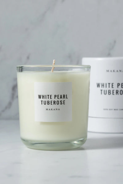 Tuberose-scented 100% soy candle by Makana