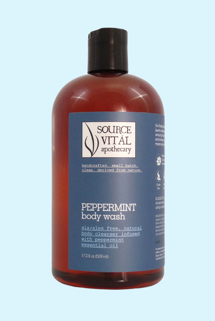 Peppermint Body Wash, Natural SLS/SLES-free Shower Gel to Invigorate