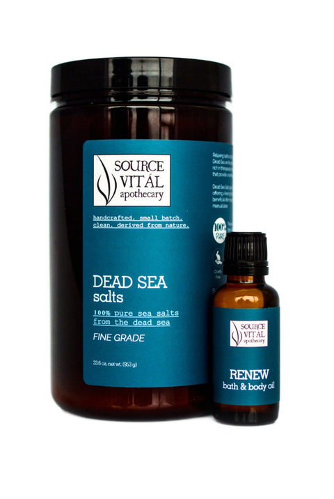 Bath Salts + Bath & Body Oil Duo for Renewal and Detoxification