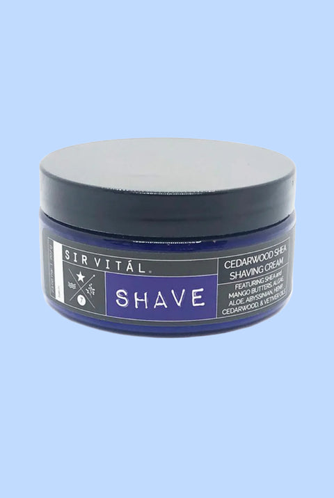 SHAVE from Sir Vital. Cedarwood Shea Shaving Cream - Natural and Effective for an Easy Shave