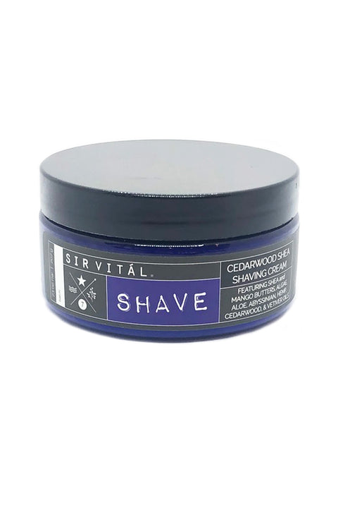 SHAVE from Sir Vital. Cedarwood Shea Shaving Cream - Natural and Effective for an Easy Shave