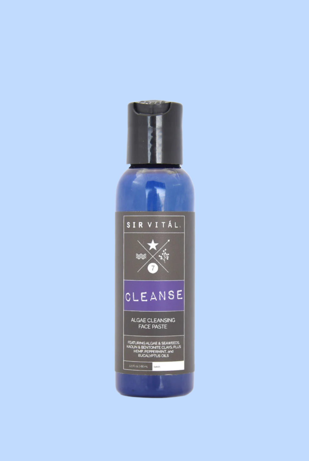 Sir Vital Natural & Organic Facial Cleanser Made with Seaweeds, Clays, Peppermint, and more.