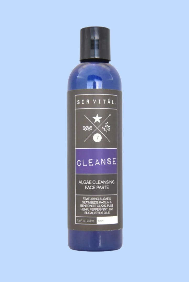 Sir Vital Natural & Organic Facial Cleanser Made with Seaweeds, Clays, Peppermint, and more.