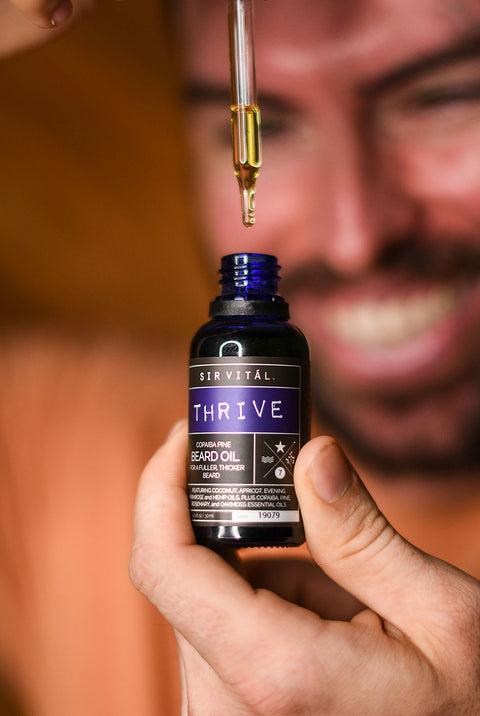Help Your Whiskers Grow Stronger and Gain a Fuller Beard with Sir Vital's Thrive Beard Oil