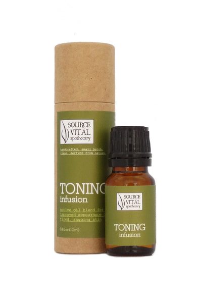 Toning Infusion, a Revitalizing Natural Face Oil Formula to Improve Appearance of Tired, Sagging Skin